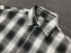 kutir チェック柄 長袖ネルシャツ ブラック/ホワイト