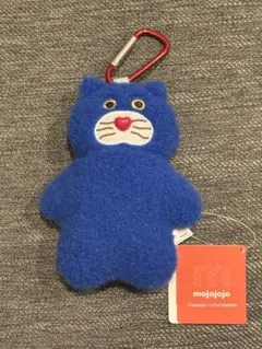 mojojojoカラビナ付き　ぬいぐるみ　青　猫