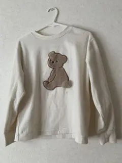 クマ刺繍オフホワイトパジャマセット