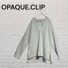 OPAQUE.CLIP Vネック 長袖トップス ホワイト きれいめ オフィス M