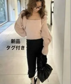 新品✨️Lily Brown ニットカーデ ビスチェセット ピンク リリーブラウン