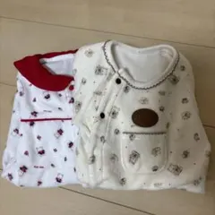 クマ柄フード付きロンパース