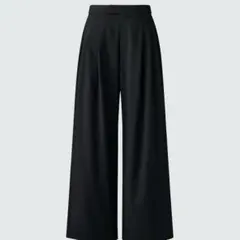 【裾上げあり】ユニクロC 感動タックワイドパンツ ブラック S