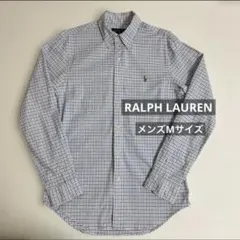 【美品】RALPH LAURENボタンダウン長袖シャツ メンズ Mサイズ