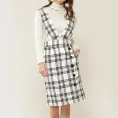 ジルバイ　ジルスチュアート　チェック　スカート　ワンピース　ジャンパースカート