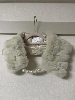 OPAQUE.CLIP ファー ティペット アイボリー パール