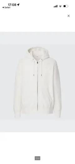 UNIQLO ユニクロ スウェットフルジップパーカ（長袖）XL オフホワイト