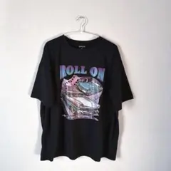 SHEIN 「完売商品」ドロップショルダーTシャツ 車とロゴマーク XL