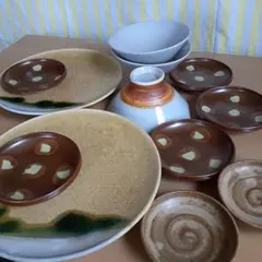 かまくら趣味の陶器　鎌倉焼本舗 皿 2点　お茶碗 3点　小皿 5/2点 赴き