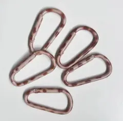 ハンドメイド　カラビナ 5個セット ベージュブラウン