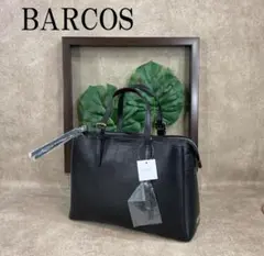 BARCOS バルコス 牛革 丸型チャーム付 ２ウェイ バッグ ブラック