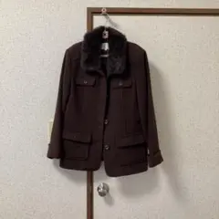 PLATINUM POWER ダークブラウン ウールコート 11号