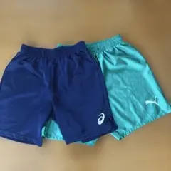 ASICSとPUMAのハーフパンツセット　サッカーのサムネイル