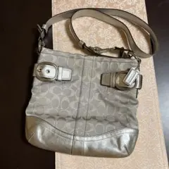 ♪期間限定価格♪コーチ ショルダーバッグ キャンバス レザー シグネチャー