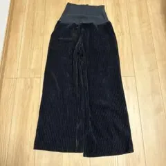 スウィートマミー　裏起毛 マタニティ ワイドパンツ ブラック