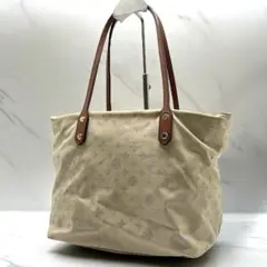 ラシット トートバッグ モノグラム ベージュ ナイロン レザー A4可