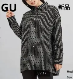 【新品】GU ジーユー ロゴオーバーサイズシャツ