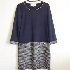 【ロペピクニック】ツイード調切り替えワンピース