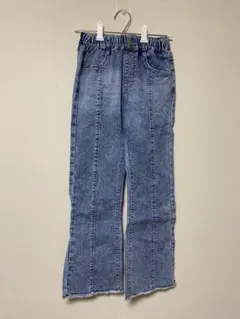 ライトブルー　デニムフレアパンツ　しまむら　150㎝　女の子