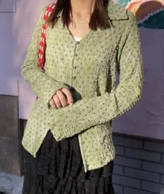 CIAOPANIC ぽこぽこポップコーンスキッパーシャツ グリーンのサムネイル
