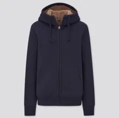 【UNIQLO】ボアスウェットフルジップパーカー 裏起毛 秋冬 レディース