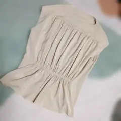 DoCLASSE THE CLASS ベージュ ノースリーブ チュニック ギャザ