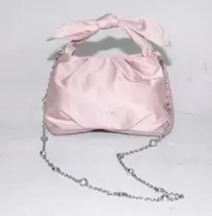 épine ribbon Pearl & Bijou chain bag ピンク
