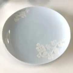ブルーの　平皿　約17㎝×約15㎝