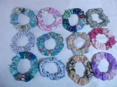 お値下げ　リバティプリント ミディアムシュシュ全12個 ハンドメイド