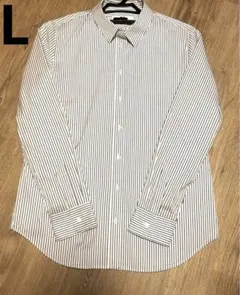 UNIQLO レディース新品未使用　L ボタンダウンストライプ長袖シャツブラウス