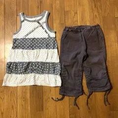 女児　110㎝　ワンピース & 7分パンツ　2点セット