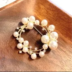 パール サークルブローチ ラインストーン 卒園式 卒業式 入学式 韓国