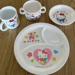 【昭和レトロ】キティ　食器　プレート　メラミン3点　陶器マグ1点　スケーター