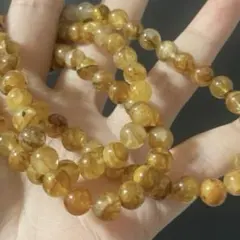 超美品　リモナイトインクォーツ3連ブレスレット