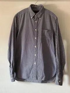 macknight クレイジーチェックボタンダウンシャツ 青×白