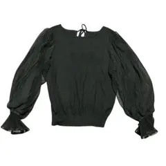 INGNI 異素材ニットトップス M シアースリーブ ボリューム袖 リブ 春秋