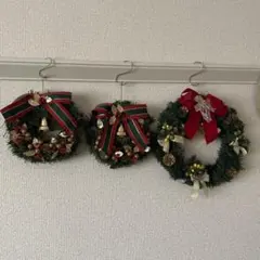 クリスマスリース　3セット　昭和　アンティーク　レトロ雑貨のサムネイル