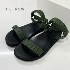 ザロウ EGON ナッパレザー ストラップ フラットサンダル グリーンのサムネイル