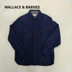WALLACE & BARNES ネルシャツ M ネイビー チェック 古着