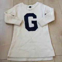 babyGap アイボリー Vネックセーター ワンピ100cm