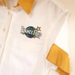 女性に☺️USA製ビンテージ　ワークシャツ　ワッペン古着女子80年代