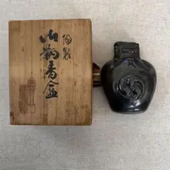 陶製　香合　三巴　箱付き　茶道具