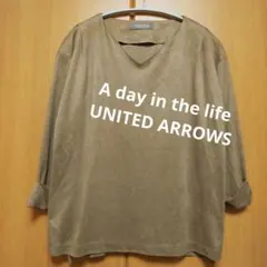 A day in the life スエードタッチVネック 7分袖PO