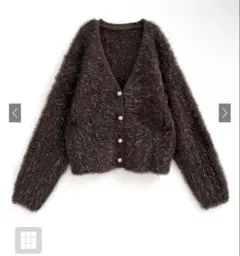 パールラメフェザーニットカーディガン[gc290]
