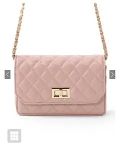 キルティングレザーショルダーバッグ ピンク サイズF