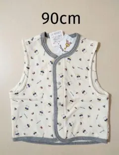 新品 くまさん キルトベスト 90cm 薄手 羽織り 防寒 スリーパー 男の子