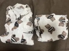 ジェラートピケ 熊 パジャマ メンズ 上下