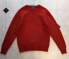 『渋赤の虜♡』ウール100％ クルーネックニット やや厚手 M