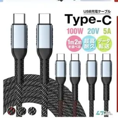 Type-C 充電ケーブル 100W 1m 2本セット
