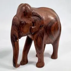 ゾウの置物/インド製/木製/工芸品/古道具